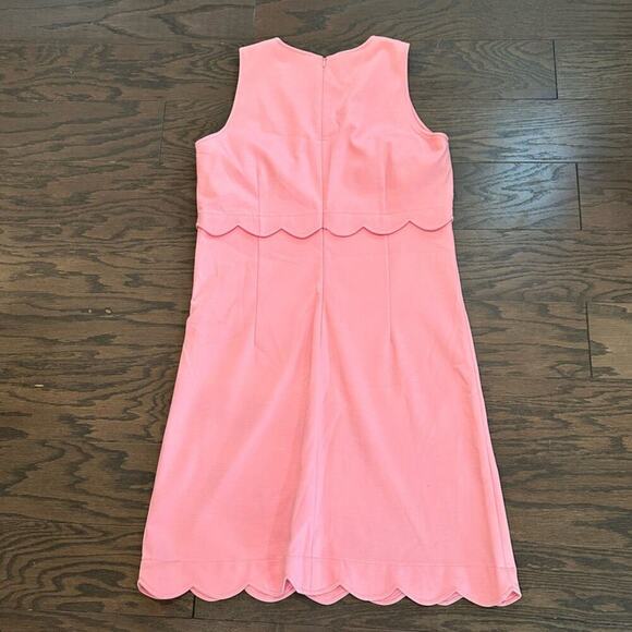 Sara Campbell Signature Stretch Scalloped Barbie Pink Dress Size Medium - Picture 3 of 9